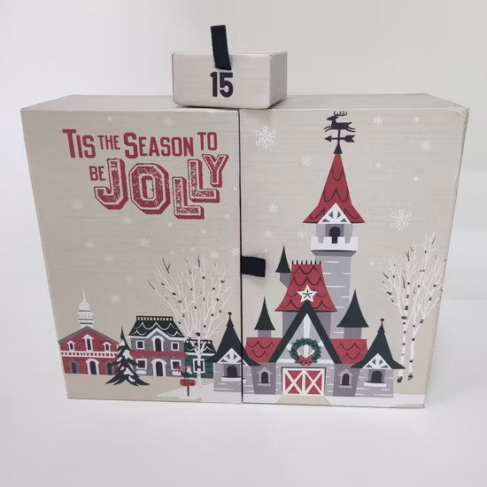 Custom Cardboard Gift Box Christmas Themed Calendar Box Used to Open The Blind Box