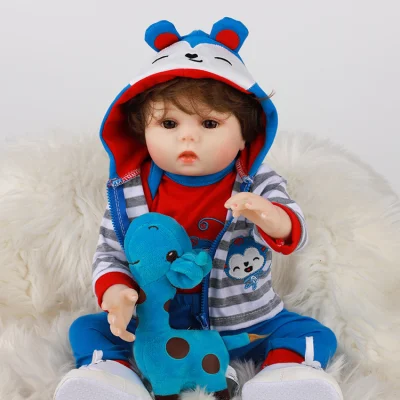 Bonito macio silicone reborn bebê boneca realista recém-nascido boneca artesanal realista bebe reborn bonecas 48cm