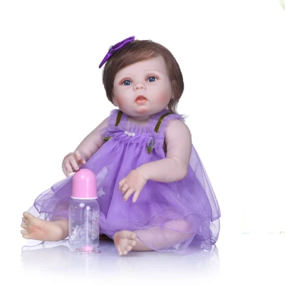 Bonecas reborn realistas 55 cm novo corpo de silicone de vinil macio feito à mão boneca princesa menina para presente de dia das crianças