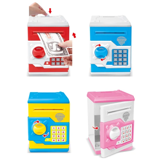 Whoesale Crianças Senha Piggy Saving Bank Caixas de Dinheiro Brinquedo Eletrônico com Luz e Som Grande Capacidade Volume Automático Dinheiro Engraçado Plástico Crianças Mealheiro